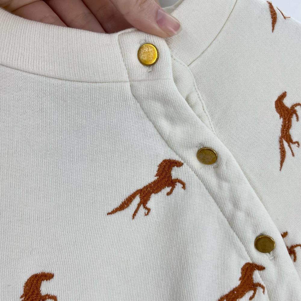Anthropologie Cream Sweatshirt with Brown Horse Print - Picture 7 of 11